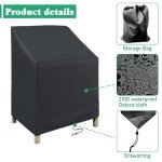Waterproof Stackable Patio Chair Covers - Black