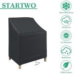 Waterproof Stackable Patio Chair Covers - Black