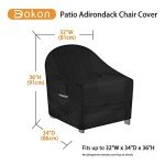 Heavy Duty Waterproof Adirondack Chair Cover - Black