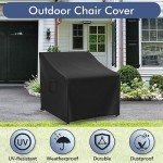 Waterproof Patio Chair Covers - 2 Pack, Black
