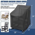 Waterproof Black Rocking Chair Cover - 27.5" x 32.5" x 39