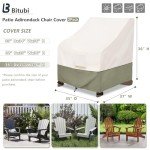 Bitubi Waterproof Beige Adirondack Chair Covers (2-Pack)