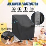 Waterproof Black Rocking Chair Cover - 27.5" x 32.5" x 39