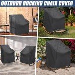 Waterproof Black Rocking Chair Cover - 27.5" x 32.5" x 39