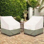 Bitubi Waterproof Beige Adirondack Chair Covers (2-Pack)