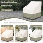 Bitubi Waterproof Beige Adirondack Chair Covers (2-Pack)