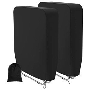 2-Pack Waterproof Folding Chair Covers with Storage