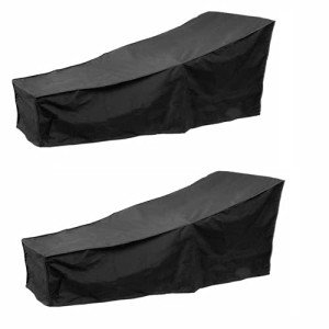 2-Pack Waterproof Black Sun Lounger Covers