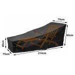 2-Pack Waterproof Black Sun Lounger Covers