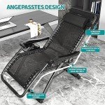 Adjustable Folding Sun Lounger with Cover - Black
