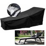 2-Pack Waterproof Black Sun Lounger Covers