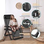 Adjustable Folding Sun Lounger with Cover - Black