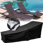2-Pack Waterproof Black Sun Lounger Covers