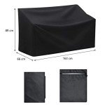 Waterproof Garden Bench Cover with Drawstring Storage