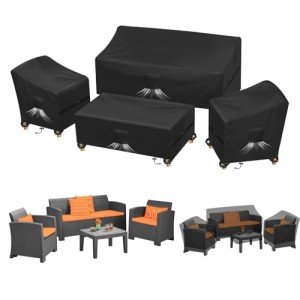 Heavy Duty Waterproof Garden Chair Cover Set
