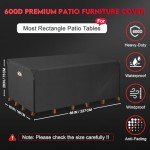 Heavy-Duty Rectangular Garden Chair Cover 227x160cm