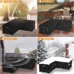 Heavy-Duty Waterproof Garden Sofa Cover - Black