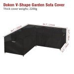 Heavy-Duty Waterproof Garden Sofa Cover - Black