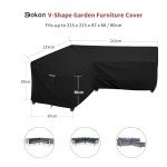 Waterproof V-Shape Garden Sofa Cover, 215x215cm