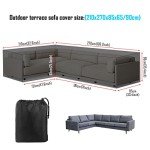 Waterproof L-Shape Garden Sofa Cover with Vents
