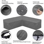 Heavy Duty Garden L-Shape Sectional Sofa Cover