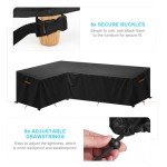 Waterproof L-Shape Garden Sofa Cover with Vents