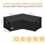 Waterproof V-Shape Garden Sofa Cover 420D
