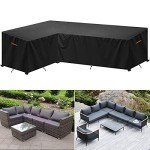 Waterproof L-Shape Garden Sofa Cover with Vents
