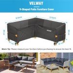 Waterproof V-Shape Garden Sofa Cover with Straps