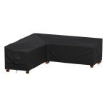 Waterproof V-Shape Garden Chair Cover 215cm Black