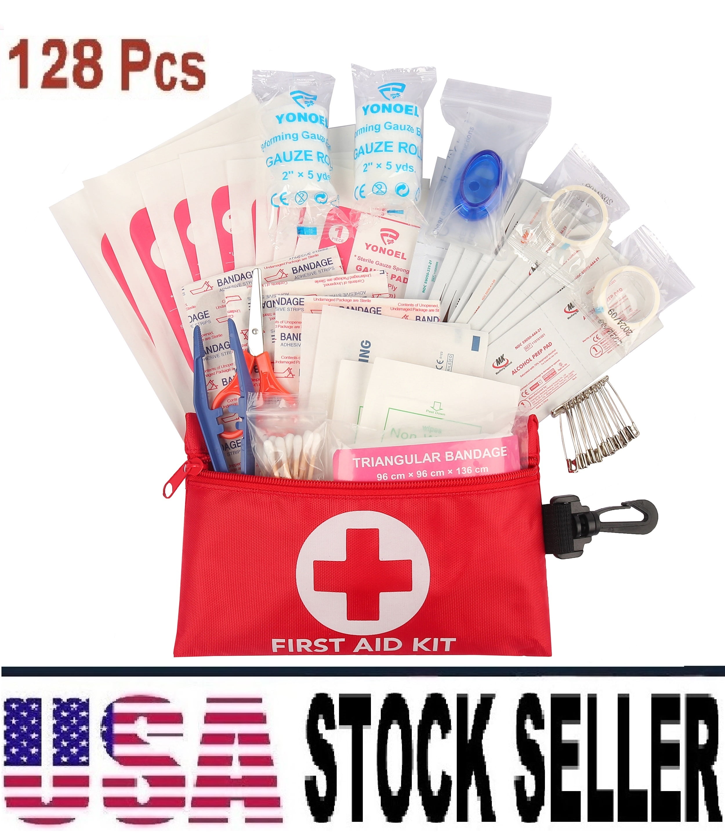 Compact 128 Pcs First Aid Kit for Hiking