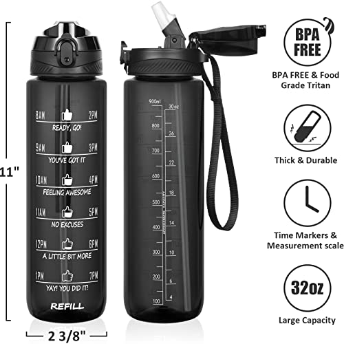 Fimibuke 32 oz Insulated Hiking Water Bottle