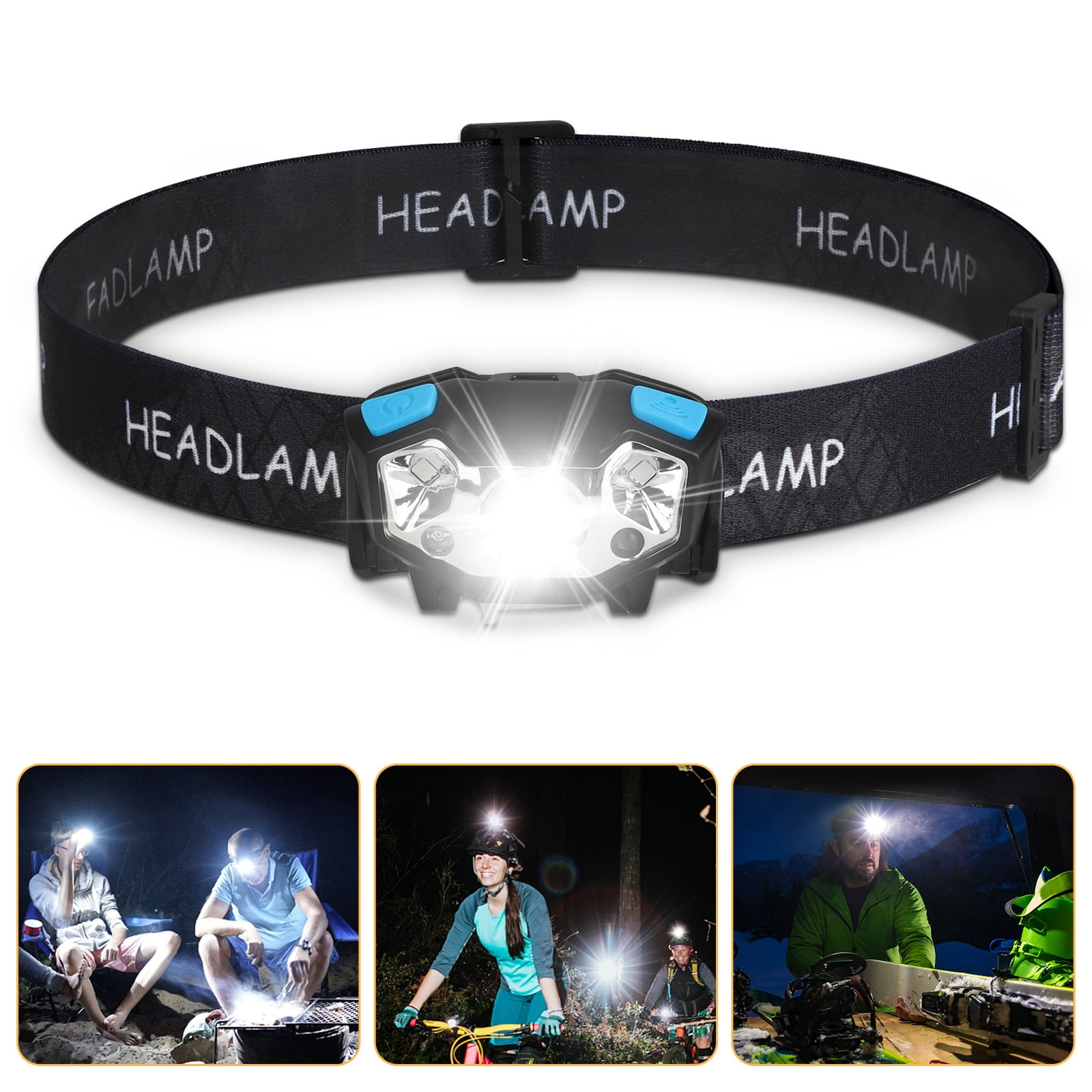 Waterproof LED Headlamp - 5000 Lumens, USB Rechargeable