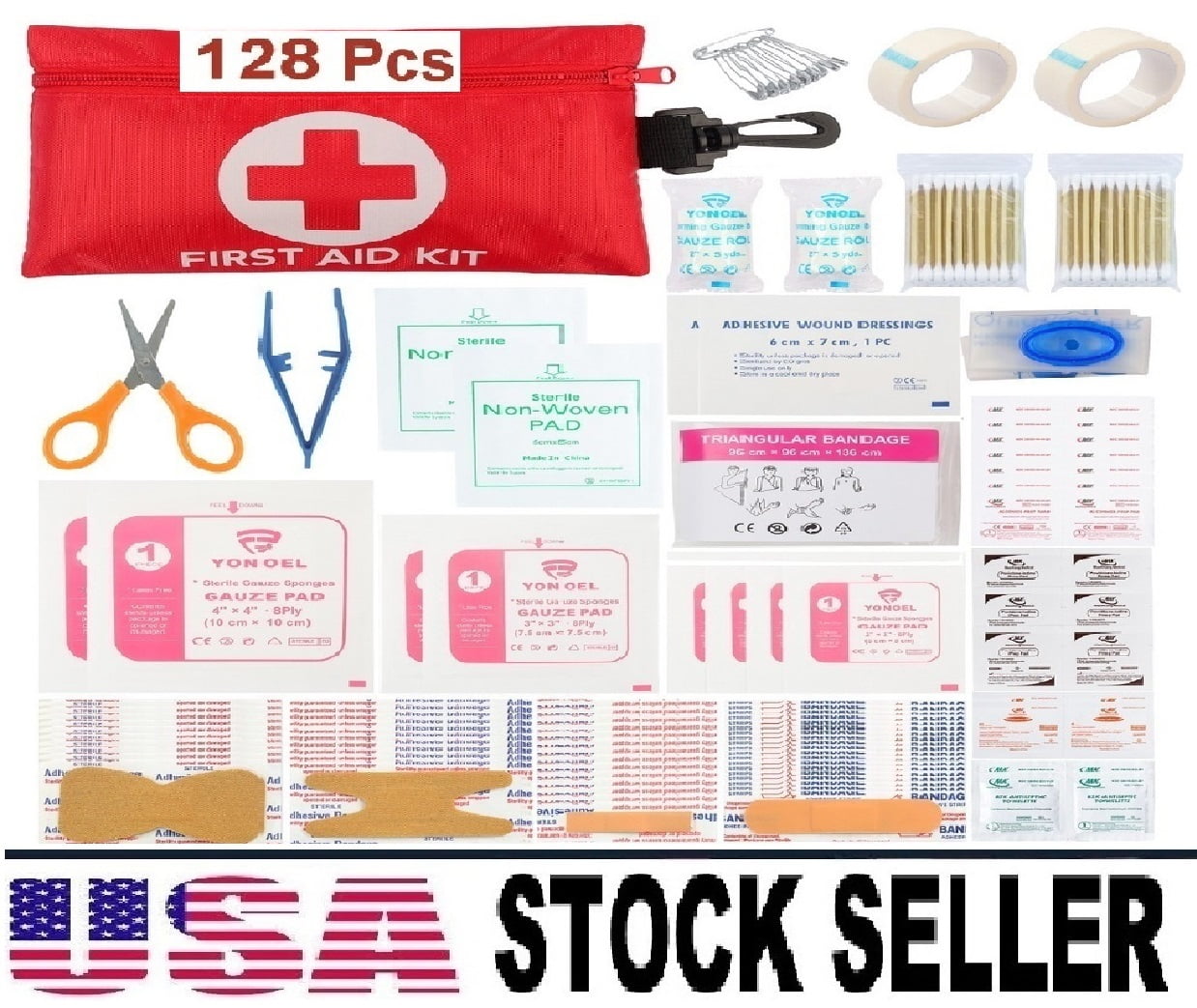 Compact 128 Pcs First Aid Kit for Hiking