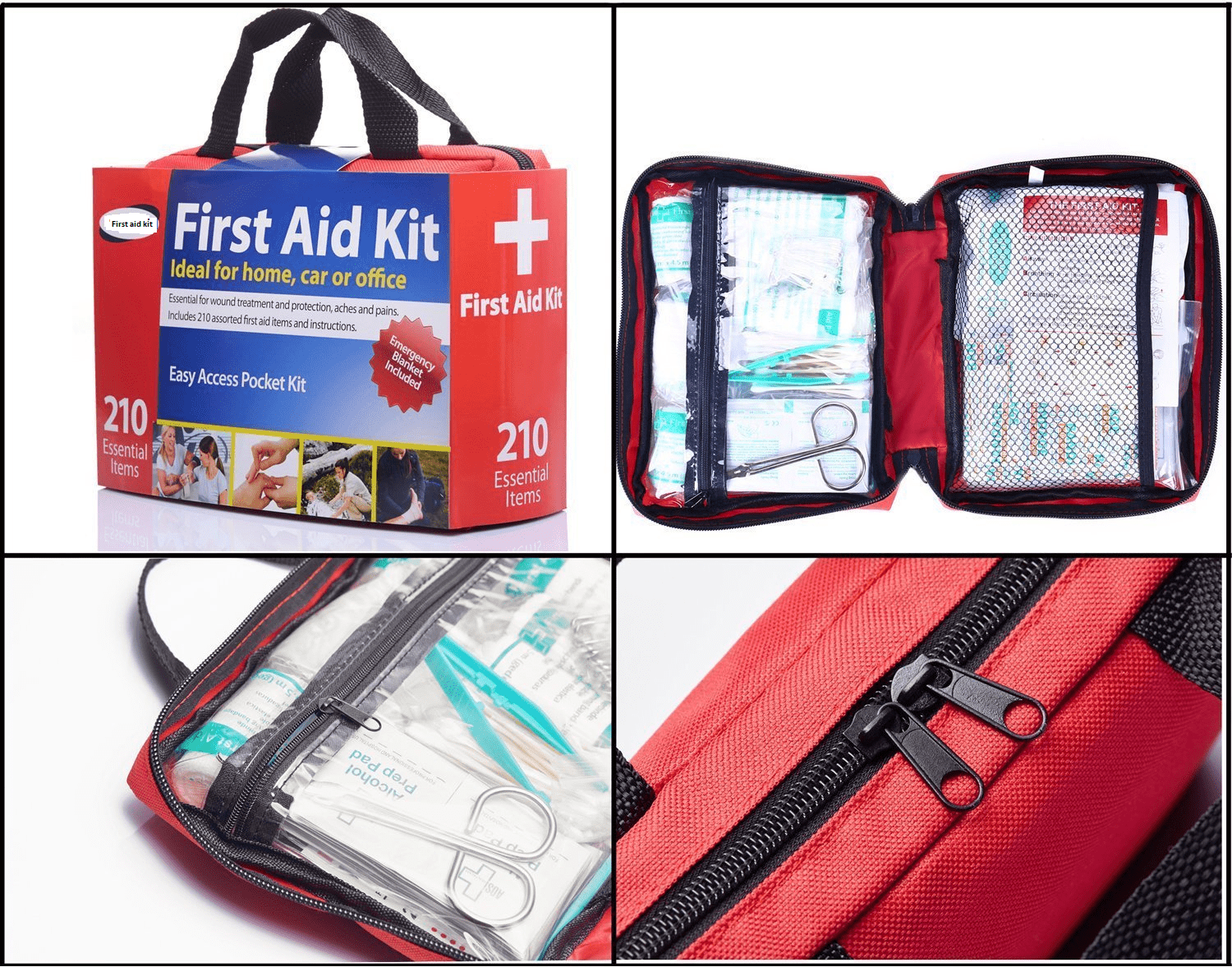 210-Piece Hiking First Aid Kit, Compact and Durable