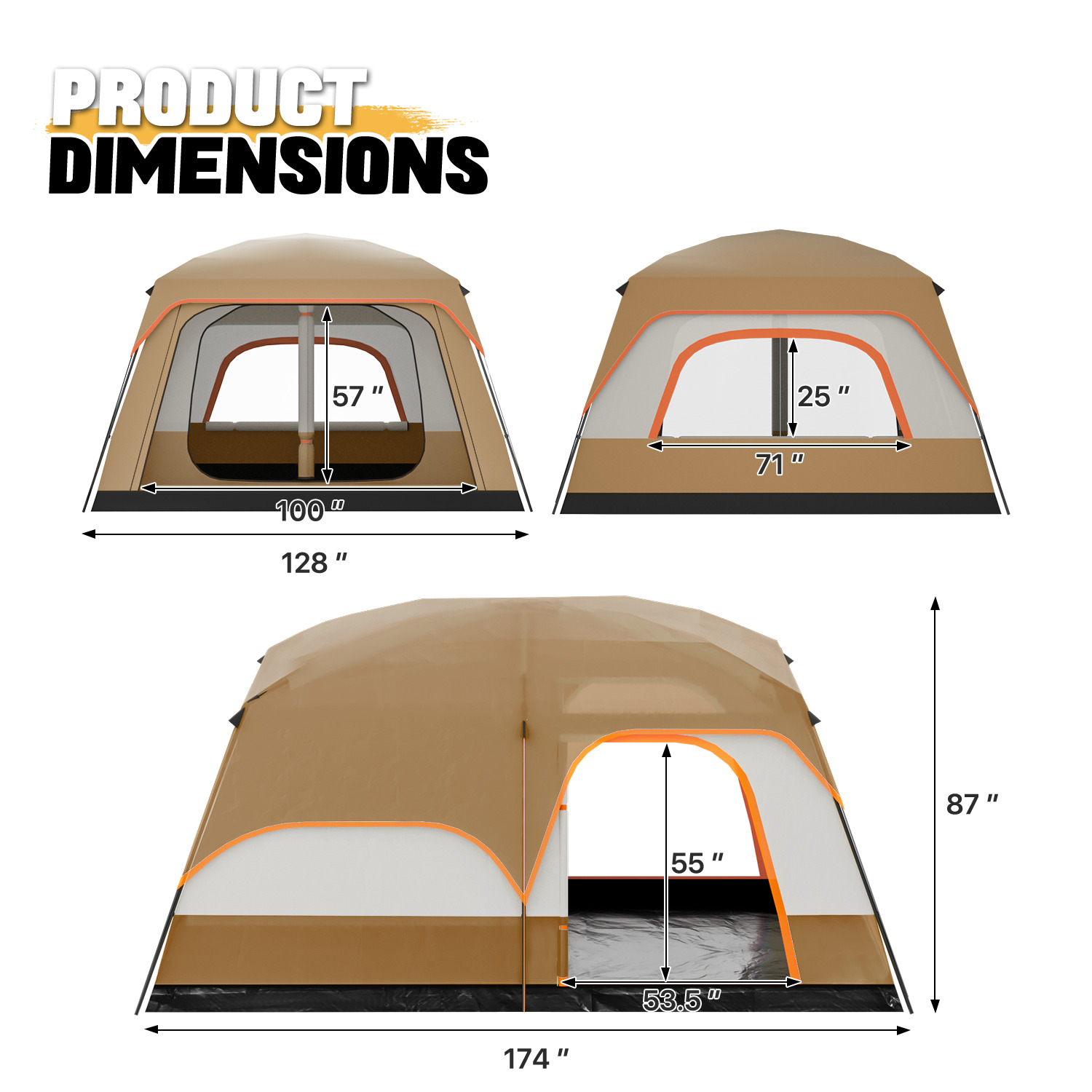 Family Camping Hiking Tent: 5-8 Person Instant Cabin