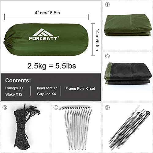 Forceatt 2-3 Person Waterproof Hiking Tent