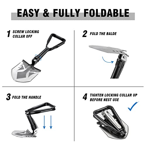 Portable Hiking Survival Shovel with Axe