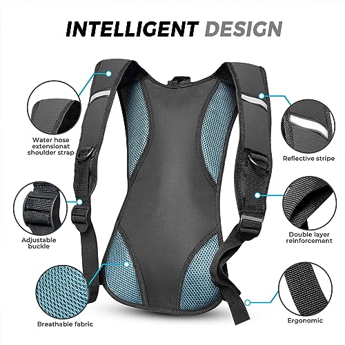 CKE Hydration Backpack with 2L Water Bladder - Versatile Hiking Gear