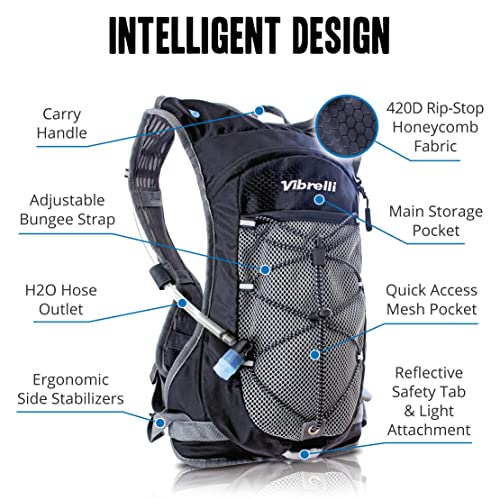 Vibrelli Hydration Pack with 2L Water Bladder