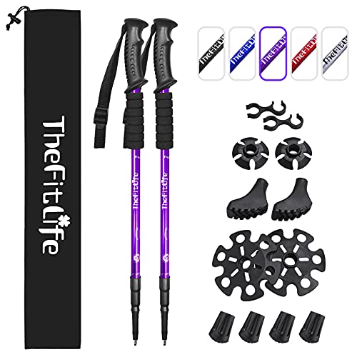 TheFitLife Nordic Walking Poles - 2 Packs, Telescopic