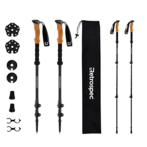 Adjustable Hiking Poles for Men & Women - Lightweight Aluminum