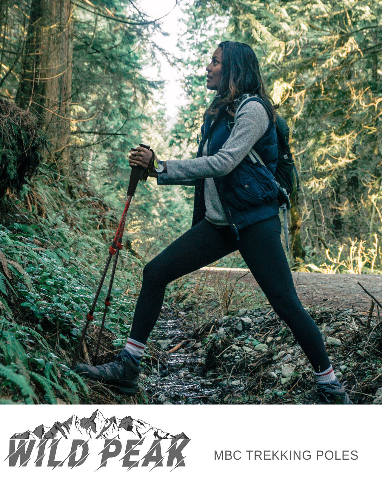 Wild Peak Aluminum Adjustable Hiking Poles (Set of 2)