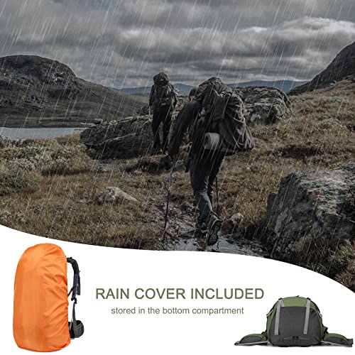 Loowoko 50L Hiking Backpack with Rain Cover
