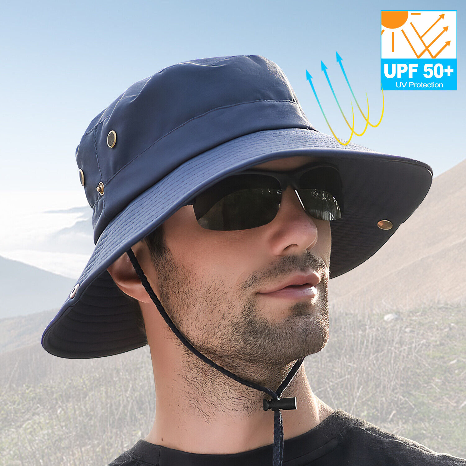 Men's UV Protection Wide Brim Bucket Hat