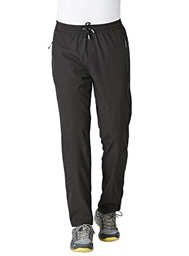 TBMPOY Men's Lightweight Hiking Pants, Black L