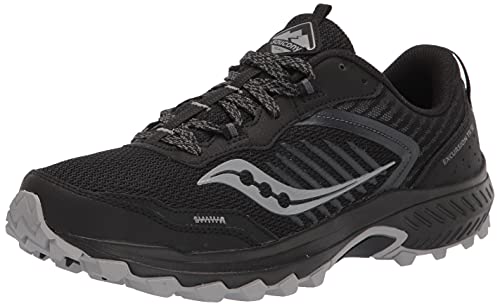 Saucony Men's TR15 Trail Running Shoe, Black, 10 Wide