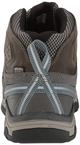 KEEN Women's Waterproof Hiking Boots, Magnet/Atlantic Blue, 8