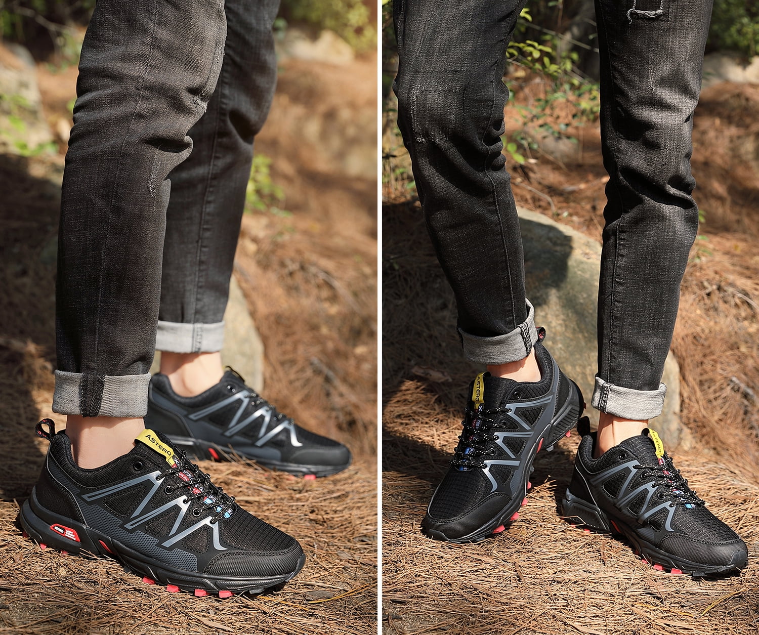 TOPIO Men's breathable Trail Running Hiking Shoes