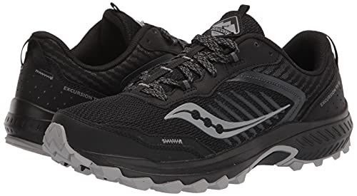 Saucony Men's TR15 Trail Running Shoe, Black, 10 Wide